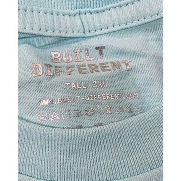 Built Different Crew Neck Shirt Size 3XL Tall 2 Shirts Aqua White Rtl $46 Soft - Picture 4 of 10